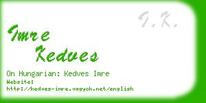 imre kedves business card
